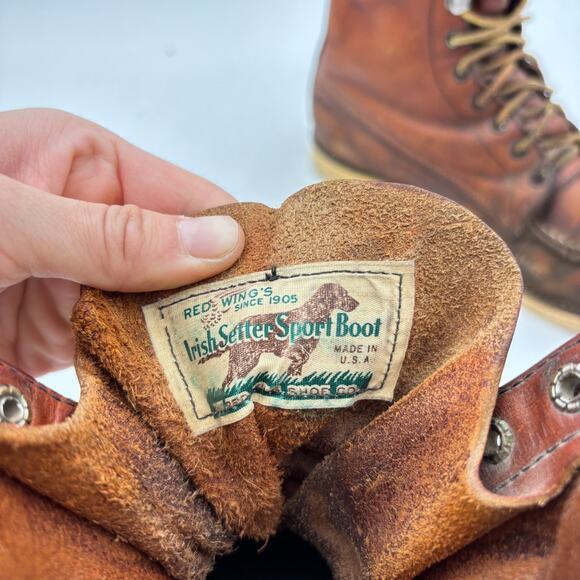 Vintage Red Wing Irish Setter Moc Toe Leather Work Boots Men\'s 11.5 Workwear main image 6